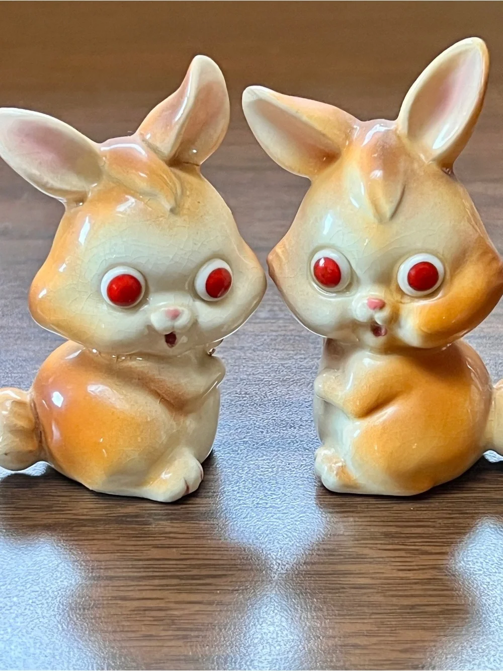 Vintage Ceramic Rabbit Salt and Pepper Shakers - Made in Japan